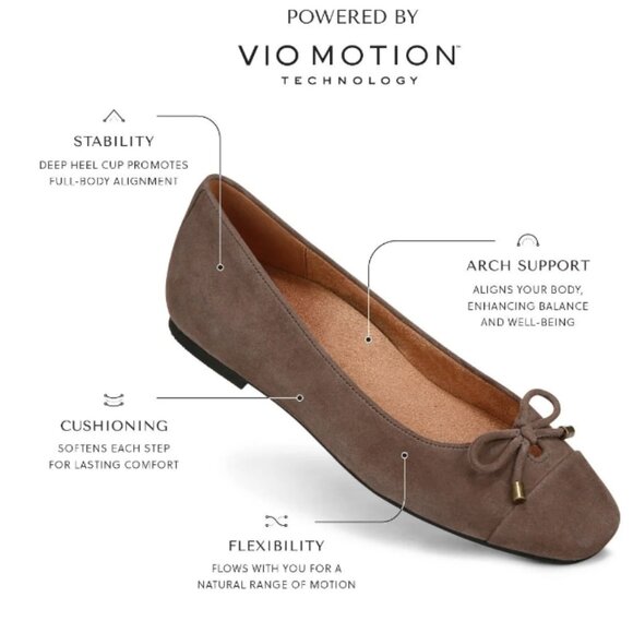 NEW Vionic Klara LEATHER in and out Ballet Flat $150 RETAIL,  2510 4M2T - Picture 3 of 9